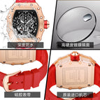 Pintime Watch Men's Domineering Barrel Men's Watch Hollow Sports Quartz men casual Watch 8140
