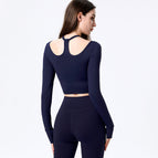 2022 new quick-drying yoga top fashion new lightweight breathable high-end running sports fitness long sleeves T-shirt 8056