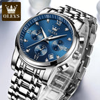 OLEVS watch for men multi-functional fashion three eyes waterproof business cusal quartz men watch 2858