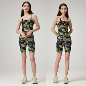 Romantic Yoga Suit Summer Sports Women's High Strength Fitness Quick-Dry running fitness Vest Yoga Pants lady set XK18+HN90