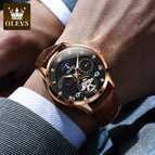 OLEVS Watch for men Automatic Mechanical Watch Skeleton Multifunctional Men's Watch 6652cs