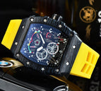 Watch for me Barrel-Shaped Quartz Watch Fashion Six-Pin Running Seconds Wood Grain Waterproof Men's Watch 9791F