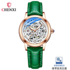 Chenxi new watch women's fashion diamond-encrusted waterproof automatic hollow mechanical watch watch CX-8830
