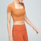 New Yoga Short Slimming Sports Top Women's Short-Sleeved Tight T-shirt Workout Clothes sports top