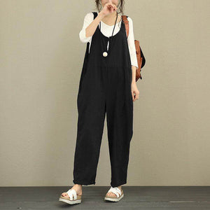 Plus Size Ladies casual pants overalls women jumpsuit Cropped