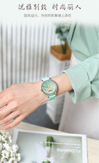 2021 new women's watch retro fashion landscape painting national wind trend small dial ladies watch waterproof two-color belt ladies watch