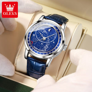 OLEVS men's watch automatic mechanical rotation watch starry men's watch 9923 starry sky