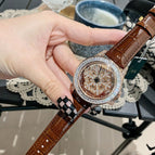TICTOC Korean version full of diamonds and diamonds ladies watch women's temperament rotating dial women's watch hollow transparent fashion 77023