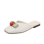 Lazy slippers women's 2022 new summer fashion half slippers women's flat shoes women's 112-3