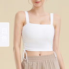 Yoga top Running Exercise Vest Square Collar Back Shaping Padded Quick-Drying Yoga Clothes Vest Women's Sportswear T-shirt MZ30