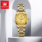 2021 New OLEVS Watch Automatic Mechanical Watch Business Diamond Double Calendar Waterproof Ladies casual Watch 6630