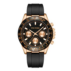 Pintime Watch Men's Six-Pin Fashion Watch Casual Slicon Quartz men waterproof Watch 2960