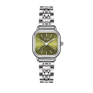EAVANLIN Women's watch minority steel band watches temperament simple small green watch student green small square watch