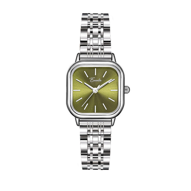 EAVANLIN Women's watch minority steel band watches temperament simple small green watch student green small square watch