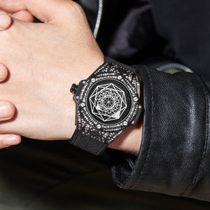 PINTIME new fashion full diamond watch men's diamond men's quartz casual watch 8093