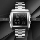 SKMEI1369 Men Fashion Watches New Stopwatch Waterproof Watch Stainless Steel Fashion Digital Wristwatches Male Clock