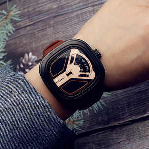 Punk Style Turntable Boys New Concept Watch Trendy Men's Fashion Watch All-Match Belt Quartz casual student's Watch