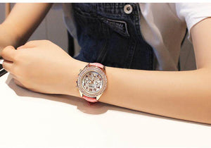Xinkon 178010 three-eye six-needle belt ladies watch fashion casual student watch women's watch quartz watch