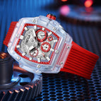 New Fashion Trend Personality ONOLA 6811 Design Transparent Shell Square Luminous Young Student Watches Men's Watch Free original gift box
