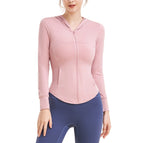 Spring and Summer Cool Feeling Sun Protection Sports Coat Women's Slim Fit Slimming Zipper Hoodie Running Quick-Drying Top MZ21
