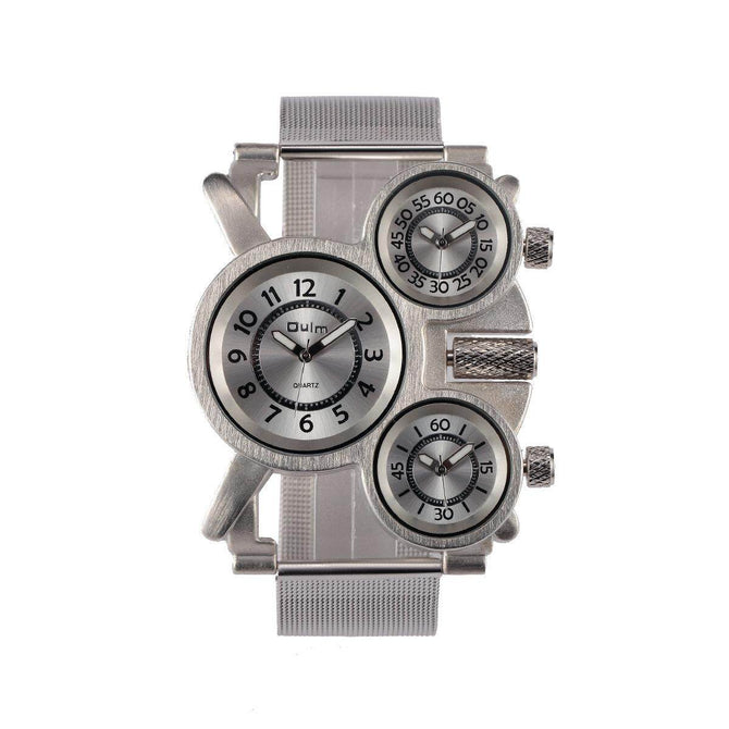 Oulm Men's Watch Quartz Watch Hot Sale Watch Mesh Belt Fashion Men's Watch Big Dial HT1167