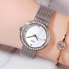 GEDI 82006 Fashion Casual Watch Korea style Women Elegant Luxury Stainless Steel Waterproof Ladies Diamond Rhinestone Analog Quartz Wristwatch