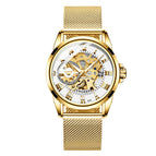 Fngeen Men's and Women's Automatic Mechanical Watch Mesh strap Fashion waterproof casual watch 0020