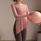 Running blouse fitness clothing suit sports top 2022 new yoga clothing women's loose and thin long sleeves 210