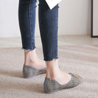Women's fashion shoes 2022 new spring women's heads bows shoes flat one pedal office lady shoes women 555-5