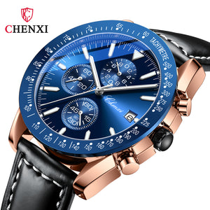 CHENXI new men's multi-function sports three-eye chronograph waterproof luminous calendar quartz watch watch CX-960