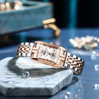Chenxi New Square Ladies Watch Quartz Calendar Solid Steel Band Waterproof Belt Diamond Fashion Women's Watch CX-315