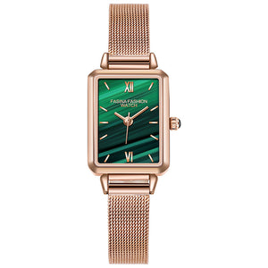 2021 New Fashion lady watch Square Set Women's Watch Small Green quartz bracelet Watch set fxn051