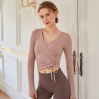Yoga suits dress long-sleeved new rope sports top women fast dry elastic tight thin running fitness yoga set156-171