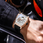 CHENXI new sun moon stars barrel-shaped automatic mechanical watch, luminous hollow mechanical watch CX-8855