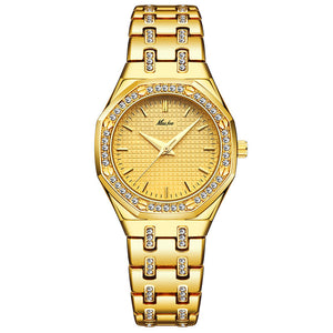 MISSFOX watch new fashion ins niche trend Korean version gold diamond waterproof quartz ladies watch 2717