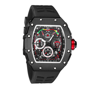 PINTIME 8010 men's quartz watches fashion sports hollow barrel watch  luminous function men's watch