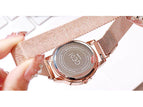 GEDI 9492 Fashion Casual Watch Hot Sale Women Korean Milanese Mesh Magnetic Strap Elegant Luxury Stainless Steel Waterproof Ladies Analog Quartz Wristwatch