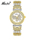 MISSFOX high-end fashion temperament diamond-studded butterfly ladies quartz watch tide 2030