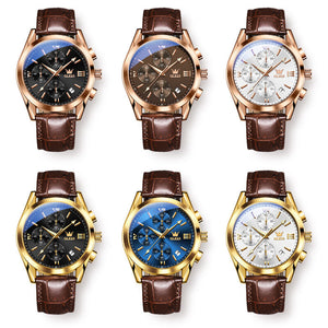 OLEVS Watch for men multi-functional watch three eyes sports waterproof men watch 2872ss