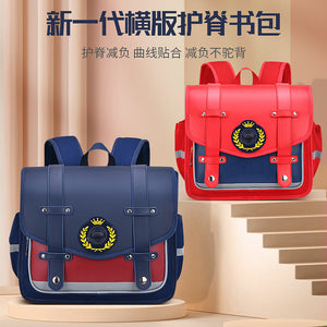 New primary schoolbag girls and boys horizontal version backpack lightweight leisure large-capacity children's backpack 5608 schoolbag