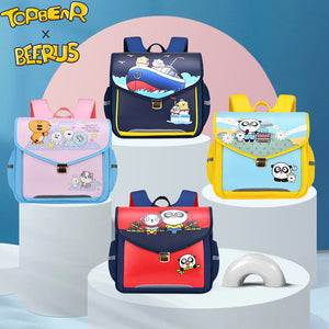 New cartoon schoolbag horizontal version primary school students' schoolbag ridge guard