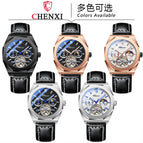 Chenxi new high-end flywheel sun moon star mechanical watch men's waterproof luminous mechanical watch CX-8814