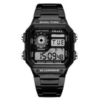SMAEL 1818 New Men's Stainless Steel Band Watch Business Waterproof Simple Fashion Led Multifunctional Electronic Watch