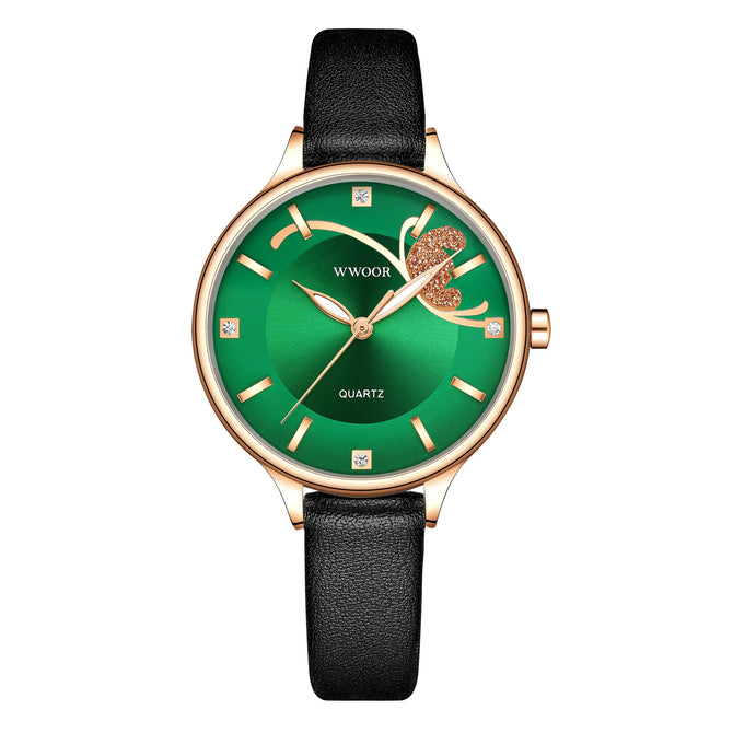 WWOOR New Ins Fashion Women's Watch Simple Waterproof Retro Temperament Quartz Belt Women's Watch 8839
