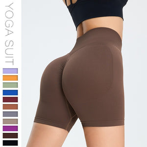Seamless Yoga Shorts Women's Three-Point High Waist Sports Pants Quick-Drying Fitness Yoga shorts MS0111