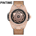 PINTIME new fashion full diamond watch men's diamond men's quartz casual watch 8093