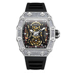 ONOLA diamond-studded live fashion sports automatic mechanical watch men's silicone strap waterproof ON3828D