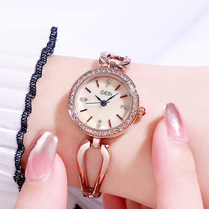 GEDI Light Luxury Diamond Student's Watch Versatile Fashion Waterproof Alloy Watch Women's Bracelet Quartz Watch women watch 1150