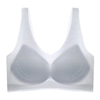 Plus size Thin ice silk beautiful back gather bra wrap chest underwear deep V breathable small chest vest type seamless sleep bra women
