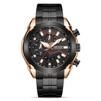 Megir Men's Watch fashion Large Dial Chronograph Calendar Luminous Waterproof Steel Belt Men's Watch 2065